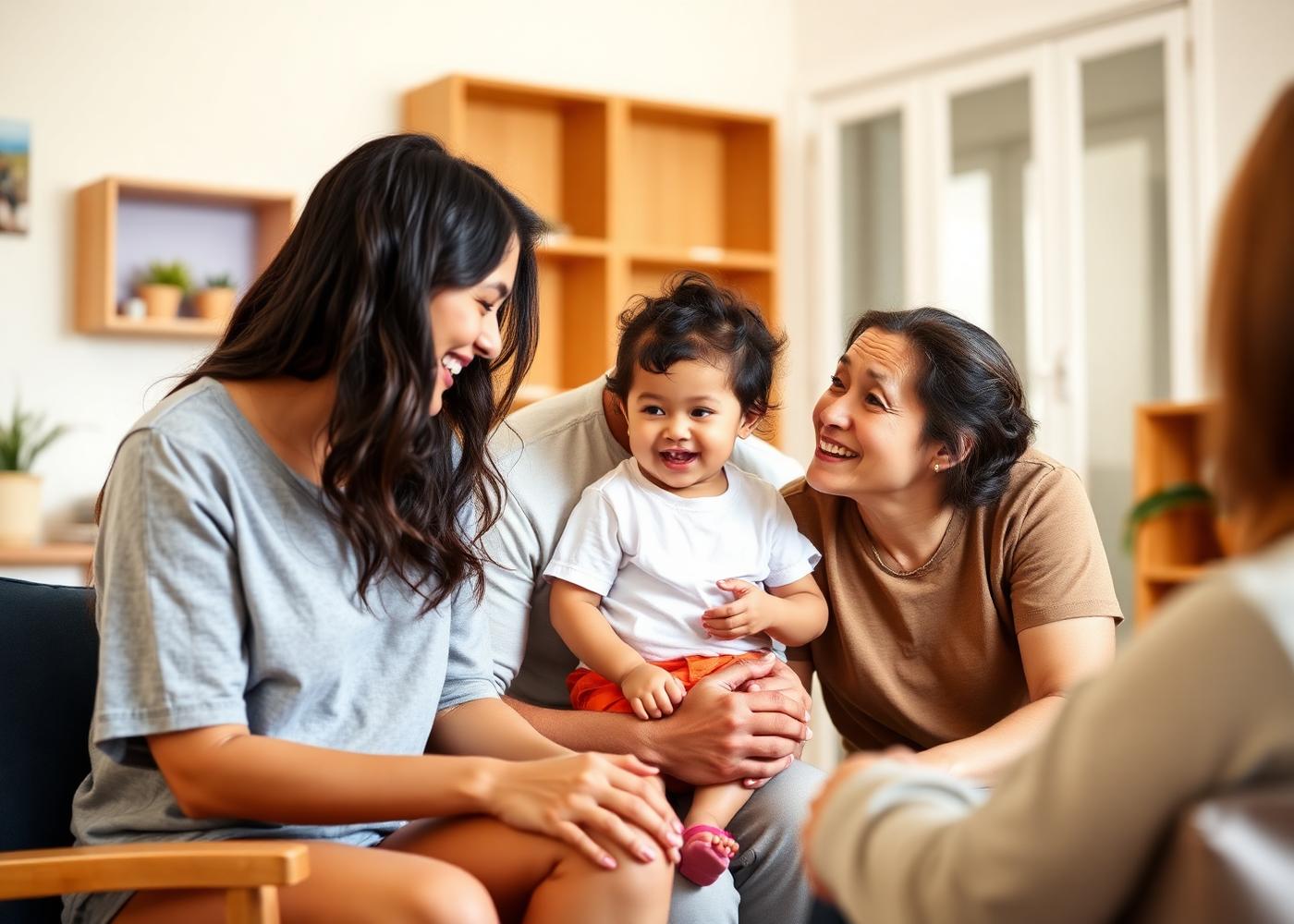Família conversando com terapeuta na eMaricá Saúde